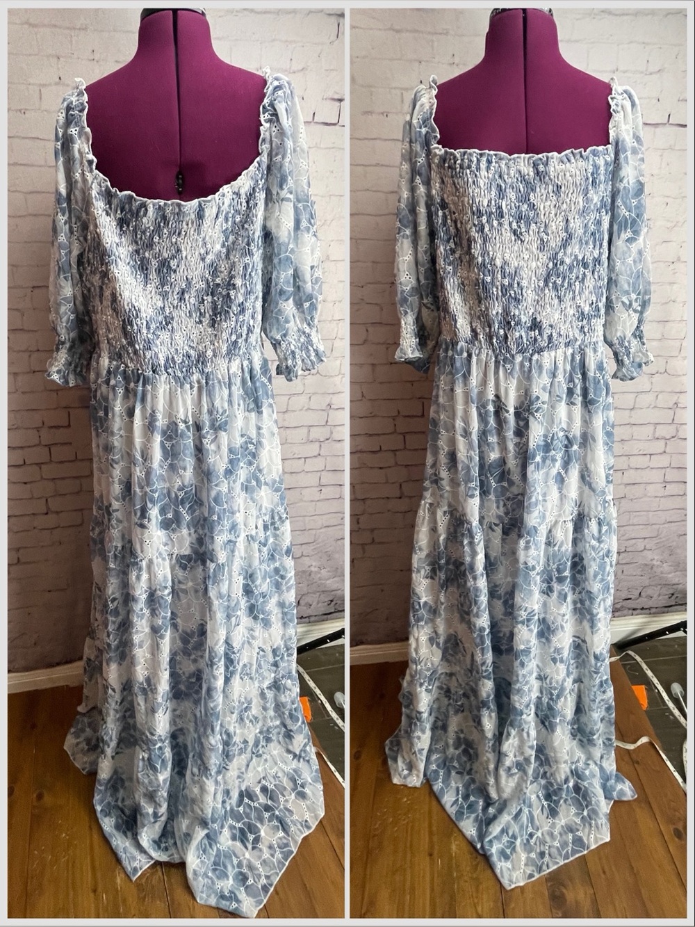 Baltic Born Bailey eyelet maxi dress size 3XL blue